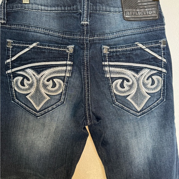 Affliction Dark Blue Slim Men's Jeans - Picture 3 of 3